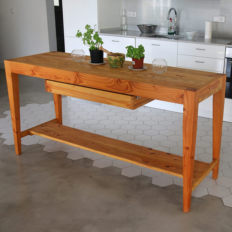 wooden kitchen island table
