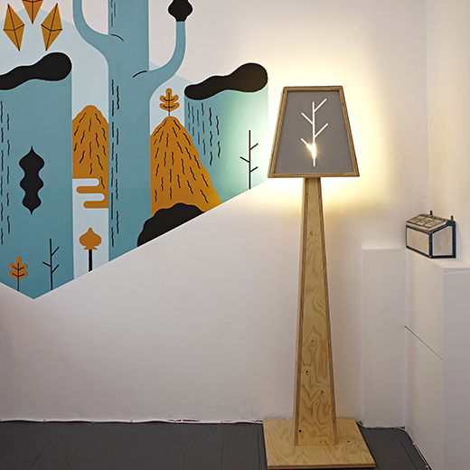 designer wooden floor lamp