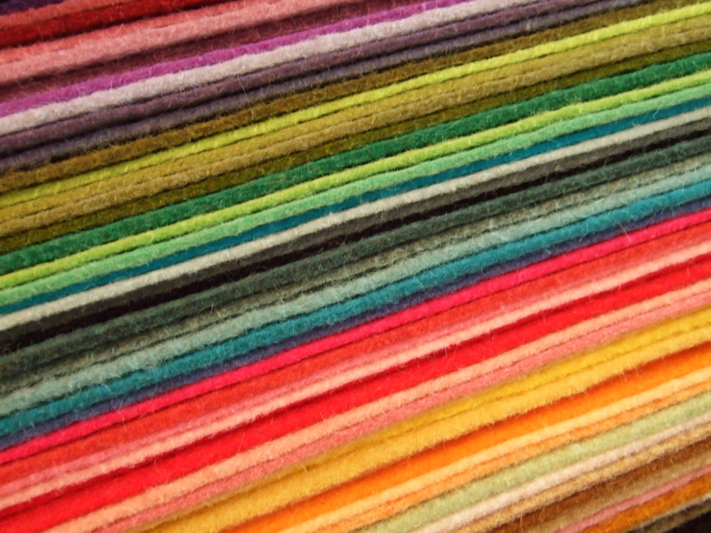 different colourful layers of wool felt