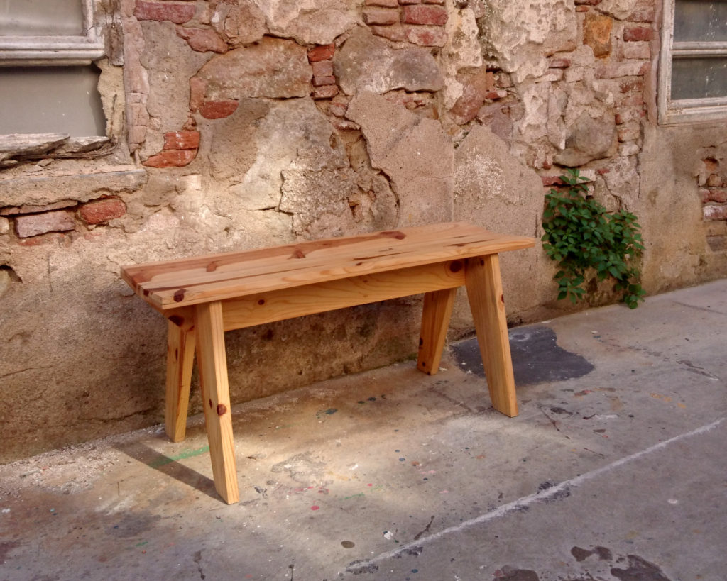 bench made from recycled wood